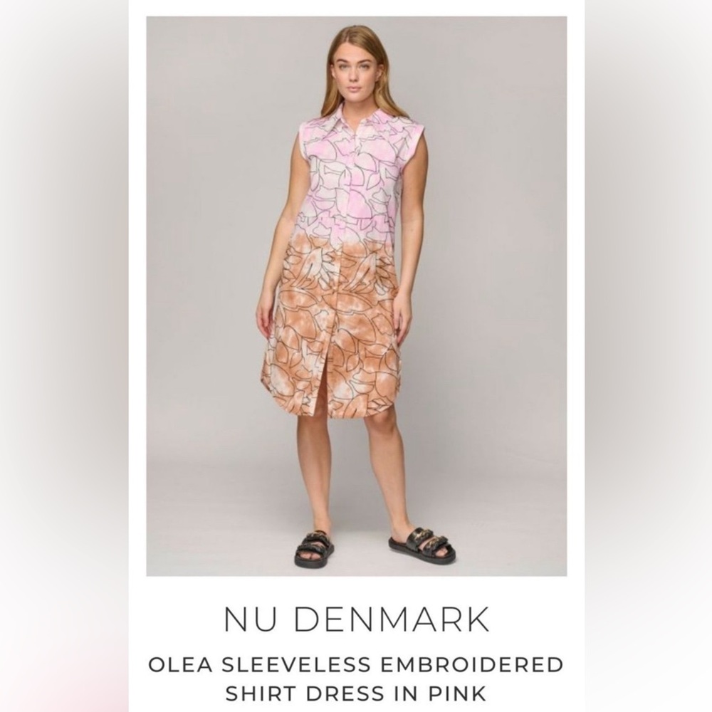 🆕 Nu Denmark Unique Women's Pink and Tan Dress. XXL.